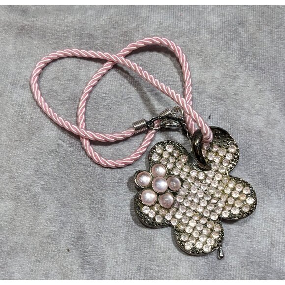 Vintage 90s Retro Pink Flower Pendant Necklace - Picture 6 of 6